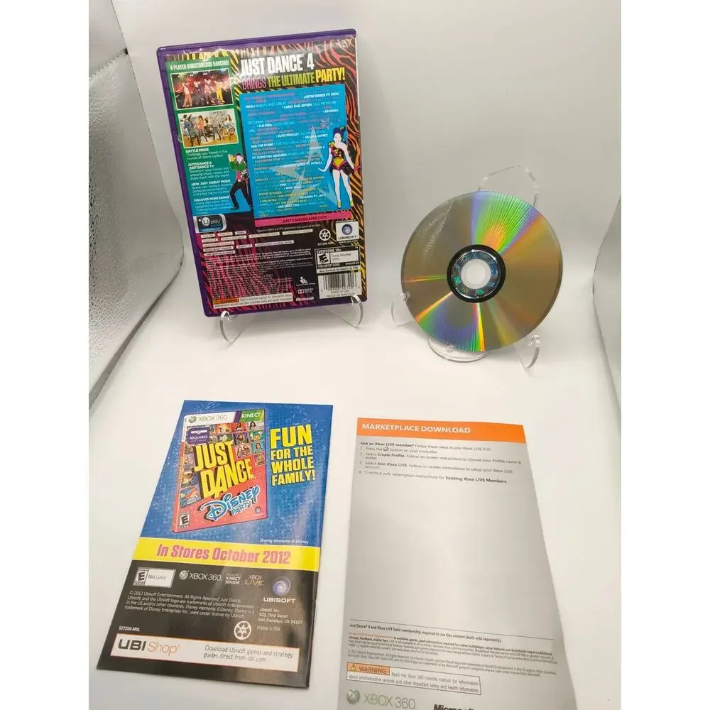 Just Dance 4 Xbox 360 Kinect CIB Complete With Manual
